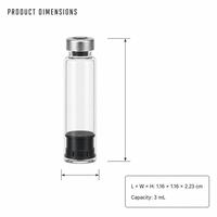 Flacon en verre borosilicaté pour emballage de liquides 3ml 5ml, impression sérigraphique, service de personnalisation couleur et gradation, fourniture
