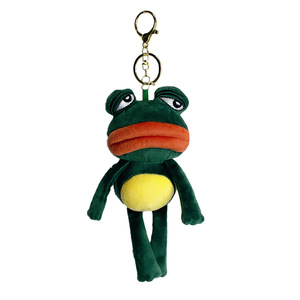 Llavero de peluche de rana triste y fea, <span class=keywords><strong>Pepe</strong></span> Frog de labios grandes, colgante de animal de peluche, adorno para mochila, regalo de cumpleaños para amigo - Product Image 1