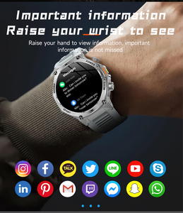 Reloj Inteligente con Linterna de 1.8'', Rastreador de Actividad Física Multideportivo para Exteriores, Llamadas Inalámbricas por BT para Hombre, Batería Grande de 800 mAh, Reloj Inteligente AK82 - Product Image 6