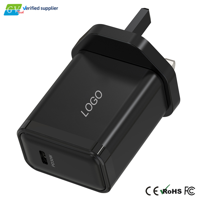 Portable GaN 30W USB Type-C Wall Fast Charging Adapter Eco-Friendly Design UK Plug Universal Travel PD Charger for