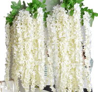 Bunga Gantung Artificial Sutra Wisteria QSLH-615 Gaya Mewah Modern untuk Dekorasi Pernikahan, Wisuda, Paskah, dan Pesta