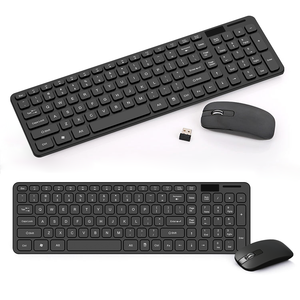 Combo de Teclado y Ratón Inalámbrico Ergonómico de 2.4G, Teclas de Perfil Bajo, Ratón de 1600DPI, Juego de Teclado y Ratón de Oficina para Computadora Portátil/Escritorio - Product Image 1
