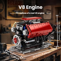 Ensemble de blocs de construction moteur V8, 773 pièces, kit de modèle MOC motorisé, jouet mécanique STEM pour adultes et collectionneurs, vente en gros