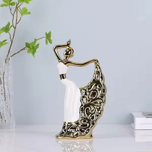 Gran oferta, figura de resina de estilo nórdico, estatua creativa de Ballet para niñas, escultura artística decorativa para oficina