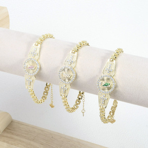 Bracelet chrétien tendance de haute qualité plaqué or 14 carats avec pierres en zircone micro-pavées CZ, charmes Pulsera San Judas Tadeo - Product Image 2