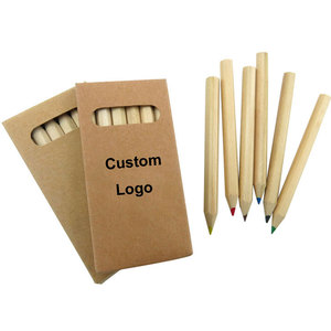BECOL Lápices de Colores Promocionales de Madera, Mini <span class=keywords><strong>Set</strong></span> de Lápices de Colores de 3.5 Pulgadas con Caja de Papel Personalizada para Niños - Product Image 1