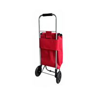 Chariot de courses robuste à roulettes, design pliable compact, poignée réglable, capacité de 30 kg, tube en acier au carbone pour usage domestique et marché