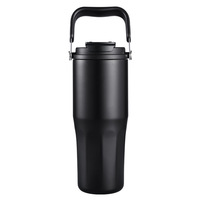 Nueva Botella de Agua con Logotipo Personalizado, 800 ml, Acero Inoxidable 316, Revestimiento Cerámico, con Asa y Tapa con Pajita Abatible, Térmica