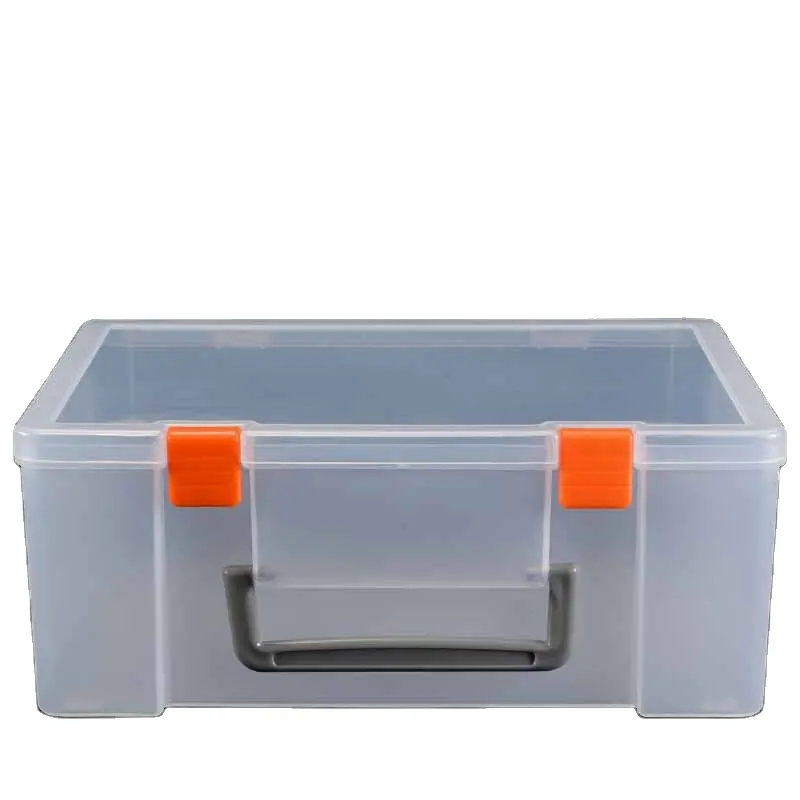 pp material orange weiß groß transparente kunststoff spielzeug aufbewahrungsbox werkzeug großer container aufbewahrungsbox