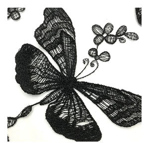 アリババホットフラワー弾性チュールレースネット生地ハイエンド刺Embroidery黒手刺Embroideryランジェリー用レース生地 - Product Image 5