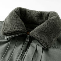 Veste universitaire pour homme avec patch brodé, fermeture éclair, col rabattable, doublure en polaire, vêtement d'extérieur