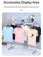 Expositor Compacto de Acero Inoxidable para Ahorrar Espacio, Estante de Almacenamiento de Ropa, Adecuado para Estudios de Moda