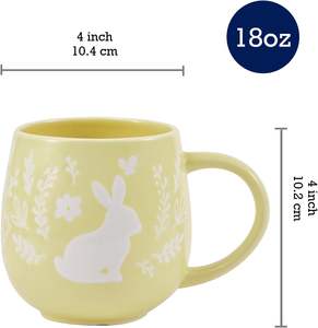 Bico Pastel <span class=keywords><strong>Color</strong></span> Bunny Gres Juego de tazas Microondas y lavavajillas para Pascua Primavera - Product Image 4