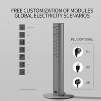 Prise mobile multifonctionnelle sur pied pour centres commerciaux, compatible Royaume-Uni, UE, États-Unis, avec prise de charge rapide Type-C 20W