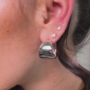 أقراط مطلية بالذهب عيار 18 قيراط مطلية بالذهب ، منتجات رائجة في وصول جديد ، أقراط للفتيات - Product Image 3