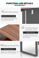 Table de conférence Meet&CO 8 places, bureau de réunion moderne pour 8 à 10 personnes, mobilier de bureau, plateau en bois de teck, table de salle de réunion exécutive