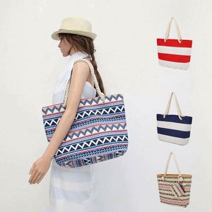 Sac à bandoulière en toile de coton personnalisé avec impression de fil, pour la plage, le shopping, l'été, avec fermeture éclair, pour femme, vente en gros - Product Image 1