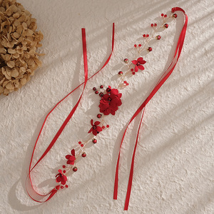 Bandeau de mariage en or Bandeau de Bohème Cristal Perle Cheveux Vigne Fleur Halo Accessoires de Cheveux de Mariée Bijoux de Cheveux - Product Image 5