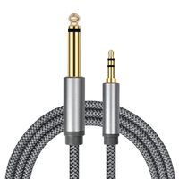 Câble audio stéréo 3,5 mm vers 6,35 mm, câble audio TRS 6,35 1/4 " mâle vers 3,5 1/8 " mâle pour guitare, ordinateur portable, système home cinéma, haut-parleur