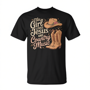 Camiseta con la frase "Esta chica ama a Jesús y a la música country" - Product Image 2