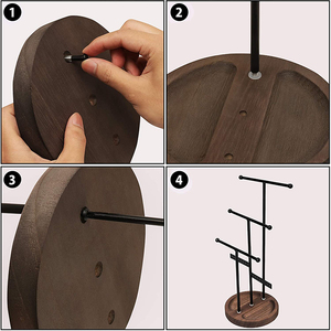Espositore per Gioielli Nero, Supporto a Forma di <span class=keywords><strong>Albero</strong></span> per Collane, Bracciali, <span class=keywords><strong>Orecchini</strong></span> e Anelli - Product Image 5