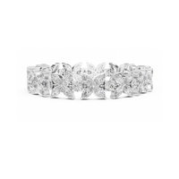 Pulsera de tenis floral de oro macizo de 14K con diamantes cultivados en laboratorio de corte marquesa y redondo para mujer - Diseño elegante y lujoso