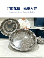 Plat de service en acier inoxydable avec couvercle en dôme, motif gaufré, assiette alimentaire multi-tailles, plateau décoratif pour buffet - Vente en gros usine