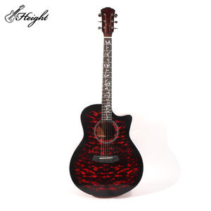 <span class=keywords><strong>Guitarra</strong></span> acústica de madera de abeto con patrón de onda de instrumento de música con logotipo personalizado de 41 pulgadas a precio de fábrica para reproductores de música - Product Image 1