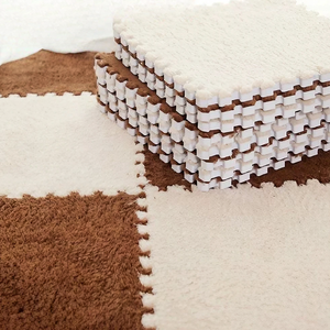 Con alfombras cuadradas con borde para pisos de habitaciones, alfombrillas gruesas entrelazadas esponjosas con borde cuadrado - Product Image 4