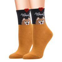 Vente chaude dames 3D dessin animé Animal conçu chaussettes femmes mi-mollet doux mignon coton mode drôle chaussettes