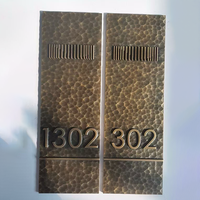 Plaque et enseigne en laiton massif forgé, design personnalisé moderne, effet vieilli, impression UV, Hongsen, haute qualité pour hôtel