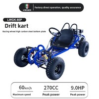 Go-Kart Langhui 168 con Motor de Gasolina de 270cc, Kart Recreativo Todoterreno, Velocidad Máxima de 60 km/h, Capacidad de Carga de 120 kg