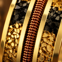 JLM Premium Custom Gold Stainless Steel Guitar String Gold Flake Ring Unisex Wedding Band Musician Jewelry Engagement Gift Party