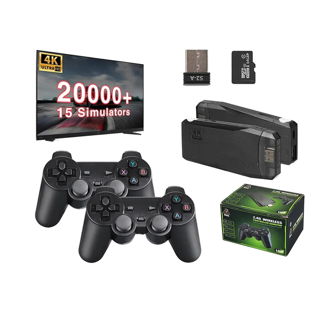 2025 New M8 Console-Dual Wireless 2.4G Game Stick 4K for Output 15 Classic Emulators for FC GB GBC TV Console 64G Video