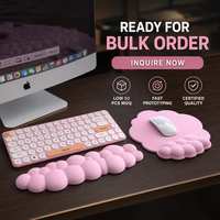 Ensemble de souris et repose-poignets ergonomique avec logo personnalisé, tapis de bureau esthétique en mousse à mémoire de forme pour le bureau et le gaming, vente en gros