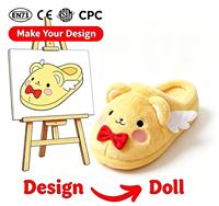 Sepatu Rumah Boneka Hewan Kartun 3D Custom, Bahan Katun, Lapisan Jaring, Bersertifikat EN71, Ukuran & Warna Dapat Disesuaikan, Unisex