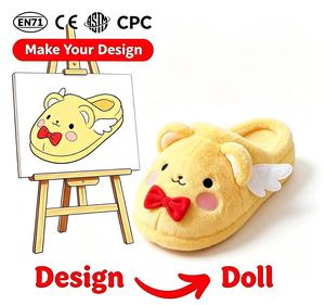 Pantoufles en peluche personnalisées en forme d'animaux de dessin animé 3D, tissu en coton, doublure en <span class=keywords><strong>maille</strong></span>, certifiées EN71, taille et couleur personnalisables, unisexe - Product Image 6