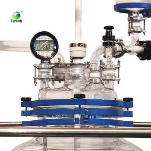 Double Jacketed Automatic <b>Glass</b> Reactor with Motor 80L-200L Capacity ISO CE ATEX Certified for Efficient Chemical Synthesis - Product Image 4