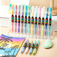 Marqueur acrylique liquide double pointe double couleur, pointe souple, pour peinture artistique, DIY, graffiti, livre de coloriage, cadeau de Noël, fournitures scolaires