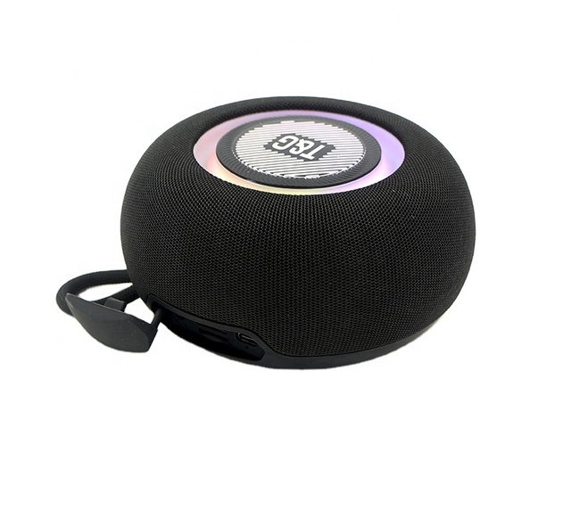 Altavoces Exteriores Dj Soeakers Wireless Sound Box Altavoz Y Bocina Outdoor Mini Round Fabric Bluetooh Speaker With Light