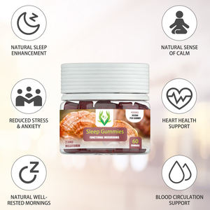 Gomitas para Dormir con Fórmula Personalizada OEM, Mezcla para Dormir con Reishi, Apoyo para el Sueño, Alivio del Estrés, Relajación, Gomitas para Dormir de Marca Privada - Product Image 3