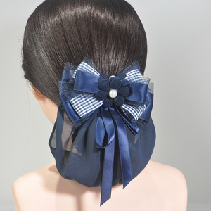 Accessoires pour cheveux pour femmes : Cache-chignon en filet, Filet à cheveux, Décoration nœud, Barrette, Pince à cheveux, Nœud, Fleur - Product Image 6