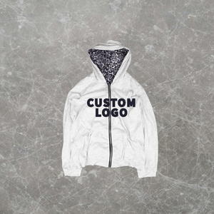 Sweat-shirt à capuche matelassé personnalisé de haute qualité pour homme, en molleton d'hiver, avec fermeture éclair et broderie DTG - Product Image 1