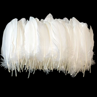 Plumes d'oie naturelles lavées blanches de 6 à 8 pouces pour volants de badminton, ailes d'ange, chapeaux, coiffes, costumes, spectacles et fêtes