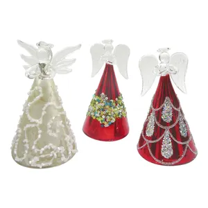 Petit ange en verre soufflé en cristal pour cadeaux promotionnels