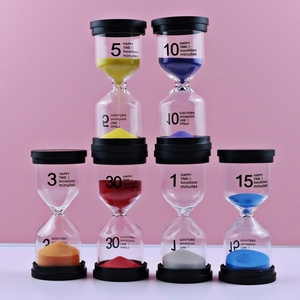 Temporizador de Arena de Vidrio Hecho a Mano Multicolor con Cubierta Negra, 1/3/5/10/15 <span class=keywords><strong>Minutos</strong></span>, Decoración Creativa, Regalo, Juguete Infantil, Adorno Anticaída - Product Image 2