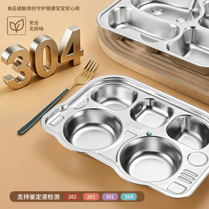 Cartoon Stainless Steel Lunch Plate 304 For Kids Kindergarten Meal Tray Bear Shape - Product Image 3