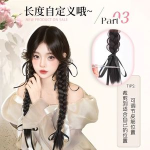Extensión de cabello trenzado largo con lazo de cinta para mujer, estilo Miss, tejido a mano con alambre de alta temperatura HJ085S - Product Image 6