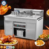 Makanan Sehat Silinder Tunggal Chicken Chop Fryer/Double Cylinder Wing Mesin Penggorengan
