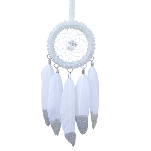 NEW White Dream Catchers Advanced Car Interior Accessories Handmade Rearview Mirror Decorative Car Charm Diameter Blessing Gift - Product Image 4